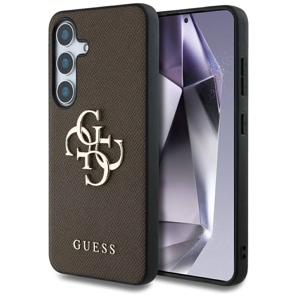 Guess Custodia per Samsung Galaxy S25+ S936, Guess, 4G Grained Big and Classic Logo, Marrone