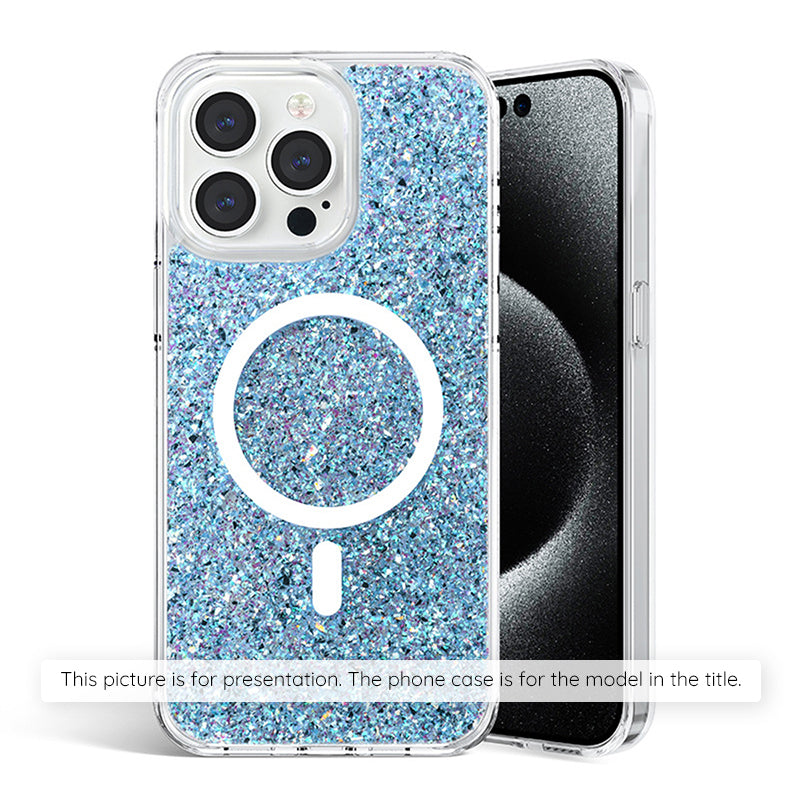 Techsuit Custodia per Samsung Galaxy S25+ S936, Techsuit, Sparkly Glitter, Blu