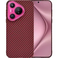 Custodia per Huawei Pura 70, Techsuit, Carbonite FiberShell, Rossa — 3