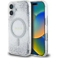 Custodia MagSafe per Apple iPhone 16, Guess, Resin Gradient Glitter, Argento — 3