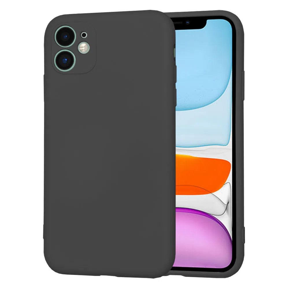Custodia per Apple iPhone 11, Techsuit, SoftFlex, Nera — 2