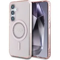 Custodia MagSafe per Samsung Galaxy S25 S931, Guess, IML Rhinestone, Rosa — 3