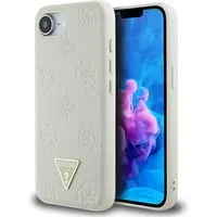 Custodia MagSafe per Apple iPhone 17e / 16e, Guess, Peony Grained Hot Stamp Triangle, Beige — 3