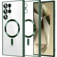 Custodia MagSafe per Samsung Galaxy S24 Ultra S928, Techsuit, Luxury Crystal, Verde Scuro — 3