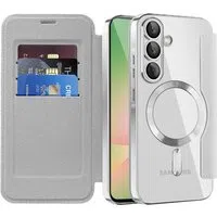 Custodia MagSafe per Samsung Galaxy A57 5G, Techsuit, SmartMag Book, Grigio — 3