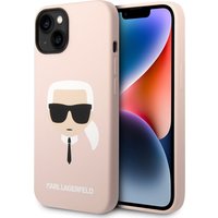 Custodia MagSafe per Apple iPhone 14 Plus, Karl Lagerfeld, Silicone Karl's Head, Rosa