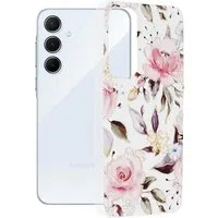 Custodia per Samsung Galaxy A55 5G A556, Techsuit, Marble, Bianca — 3