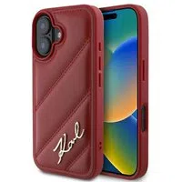 Custodia per Apple iPhone 16, Karl Lagerfeld, Diagonal Quilted Script, Rosie — 3