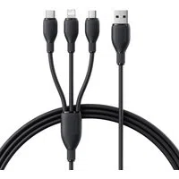 Cavo di Ricarica USB-A - Lightning / microUSB / USB-C Baseus Ultra Fast 3in1, 18W, 1.3m, Nero P10376303121-00 — 3