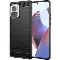 Custodia per Motorola Edge 30 Ultra, Techsuit, Carbonio, Nera — 3