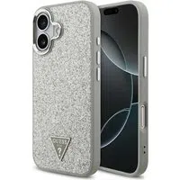 Custodia MagSafe per Apple iPhone 17, Guess, Glitter Triangle Logo, Argento — 3