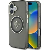 Custodia MagSafe per Apple iPhone 16, Guess, IML Metal Mountain Logo, Nera — 3