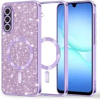 Custodia MagSafe per Samsung Galaxy A17 4G / A17 5G, Techsuit, Luxury Glitter, Viola Chiaro — 3