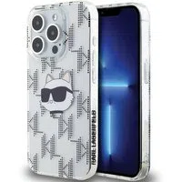 Custodia per Apple iPhone 15 Pro Max, Karl Lagerfeld, IML Electroplated Choupette Head, Trasparente — 3