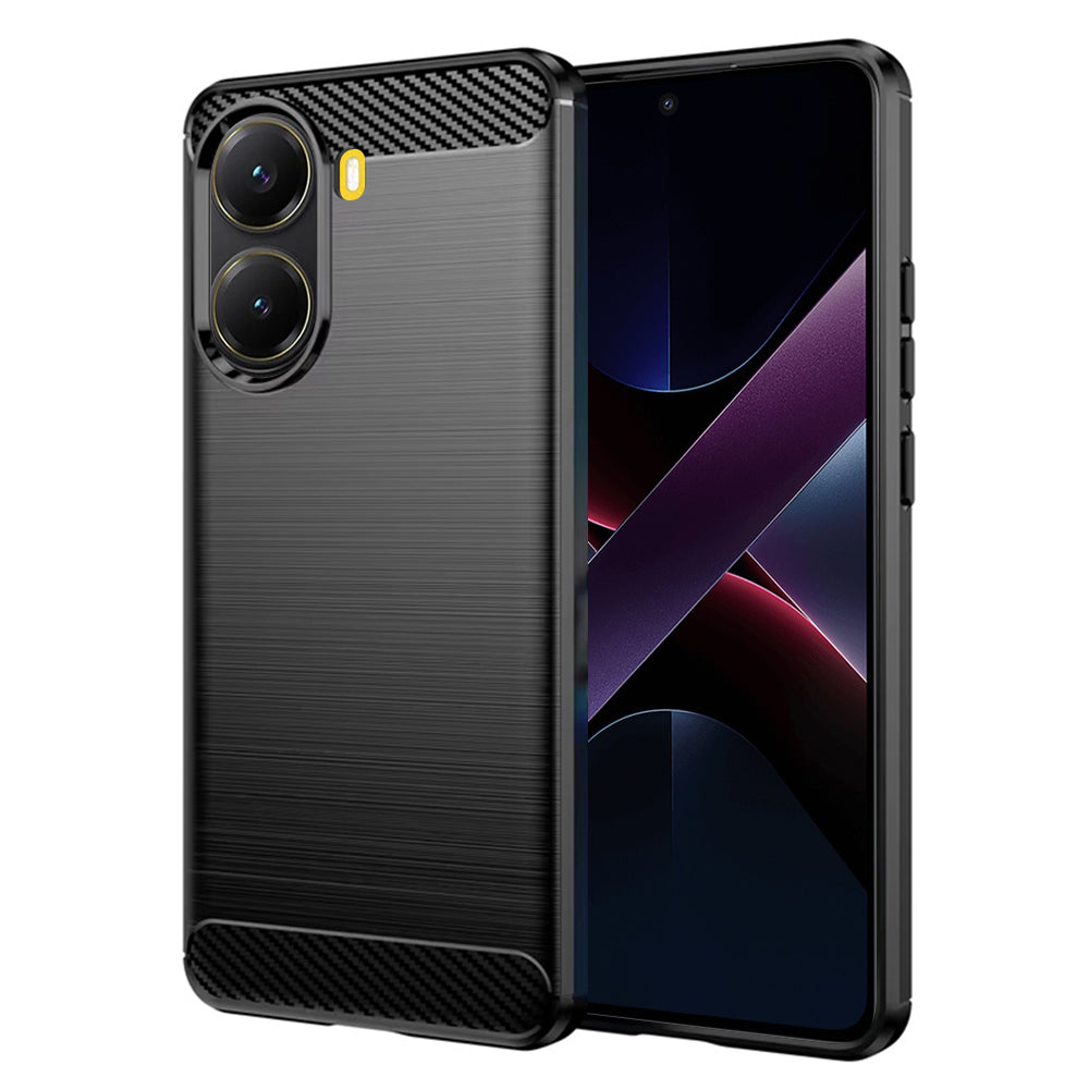 Custodia per Xiaomi Poco X7 Pro, Techsuit, Carbonio, Nera