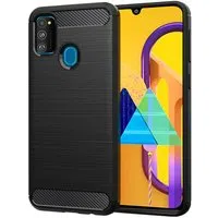 Custodia per Samsung Galaxy M21 M215 / M30s M307, Techsuit, Carbonio, Nera — 3
