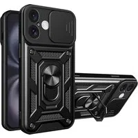 Custodia per Apple iPhone 16, Techsuit, CamShield, Nera — 3