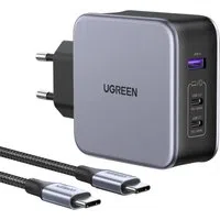 Caricabatterie da Rete con Cavo USB-C UGREEN CD289, 140W, 5A, 1 x USB-A - 2 x USB-C, Grigio — 3