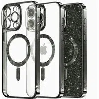 Custodia MagSafe per Apple iPhone 12 Pro, Techsuit, Luxury Glitter, Nera — 3