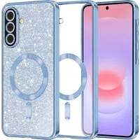 Custodia MagSafe per Samsung Galaxy A37 5G, Techsuit, Luxury Glitter, Blu — 3