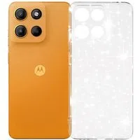 Custodia per Motorola Moto G15 / G15 Power, Techsuit, SparkleSkin, Trasparente — 3