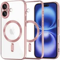 Custodia MagSafe per Apple iPhone 16, Techsuit, Luxury Crystal, Rosa — 3