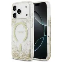 Custodia MagSafe per Apple iPhone 17 Pro, Guess, Resin Bottom Glitter, Dorata — 3