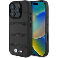 Custodia MagSafe per Apple iPhone 16 Pro, BMW, M Perforated And Stitched Line, Nera — 3