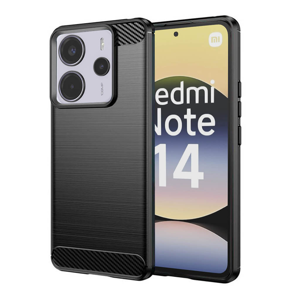 Custodia per Xiaomi Redmi Note 14 4G (Regionale), Techsuit, Carbonio, Nera