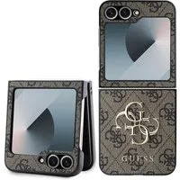 Custodia per Samsung Galaxy Z Flip7 FE F761 / Z Flip6 F741, Guess, 4G Metal Logo, Marrone — 3