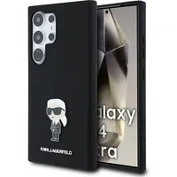 Custodia per Samsung Galaxy S24 Ultra S928, Karl Lagerfeld, Silicone Ikonik Karl, Nera — 3