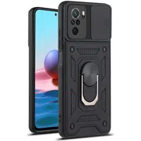 Custodia per Xiaomi Poco M5s / Redmi Note 10S / Note 10, Techsuit, CamShield, Nera — 3