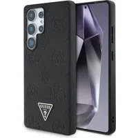 Custodia MagSafe per Samsung Galaxy S25 Ultra S938, Guess, Peony Grained Hot Stamp Triangle, Nera — 3