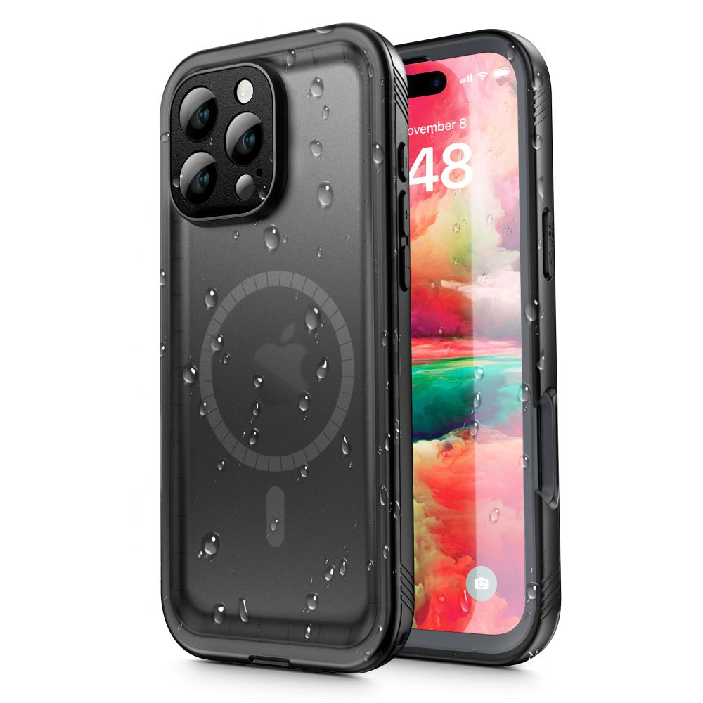 Custodia Waterproof per Apple iPhone 16 Pro, ShellBox, Nera