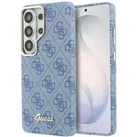 Custodia MagSafe per Samsung Galaxy S26 Ultra S948, Guess, 4G Script Logo, Blu — 3