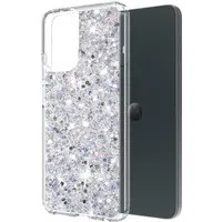 Custodia per Motorola Moto G45 / G34, Techsuit, Sparkly Glitter, Bianca — 3