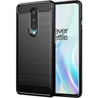 Custodia per OnePlus 8, Techsuit, Carbonio, Nera — 3
