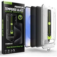 Pellicola protettiva per schermo Privacy Techsuit TitanGlass CrystalHD per Samsung Galaxy S26 S942, Vetro Temperato, Full Glue, Set 2 pezzi — 3
