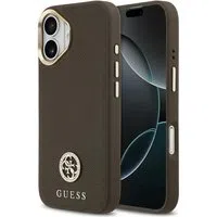 Custodia MagSafe per Apple iPhone 17, Guess, Grained Strass Logo, Marrone — 3