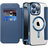 Custodia MagSafe per Apple iPhone 16 Pro, Techsuit, SmartMag Book, Blu — 3