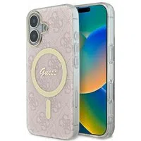 Custodia MagSafe per Apple iPhone 16, Guess, IML 4G, Rosa — 3