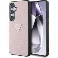 Custodia per Samsung Galaxy S25 S931, Guess, Grained Hot Stamp 4G Triangle, Rosa — 3