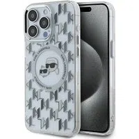 Custodia MagSafe per Apple iPhone 15 Pro Max, Karl Lagerfeld, IML Monogram Karl & Choupette's Heads, Trasparente — 3