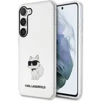 Custodia per Samsung Galaxy S23 S911, Karl Lagerfeld, Ikonik Choupette, Trasparente — 3