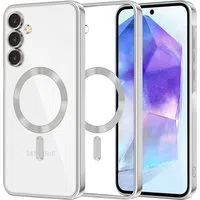 Custodia MagSafe per Samsung Galaxy A55 5G A556, Techsuit, Luxury Crystal, Argento — 3