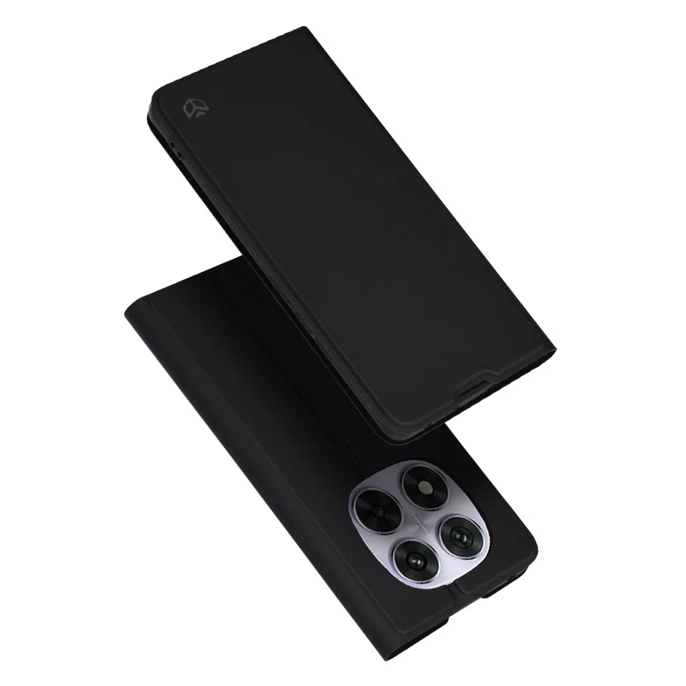 Custodia per Xiaomi Poco X7 / Note 14 Pro 5G, Techsuit, Magskin Book, Nera — 2