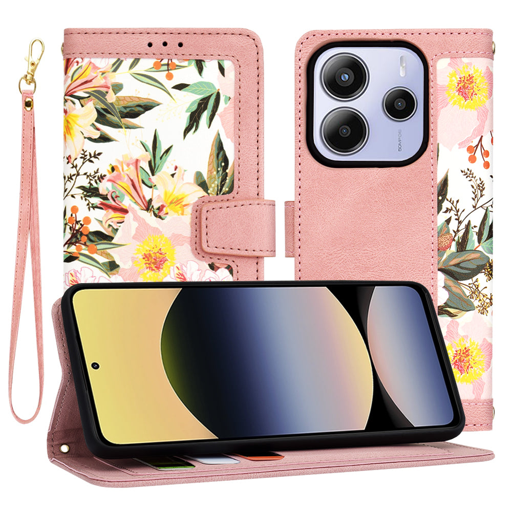 Custodia per Xiaomi Redmi Note 14 5G, Techsuit, FlipCraft, Rosa