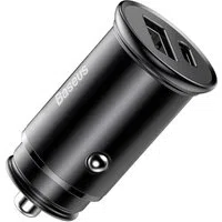 Caricatore Auto Baseus Circular Metal, 30W, 5A, 1 x USB-A - 1 x USB-C, Nero CCALL-BS01 — 3