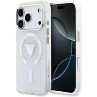Custodia MagSafe per Apple iPhone 17 Pro, Guess, Logo Triangolo Gradiente IML, Trasparente — 3