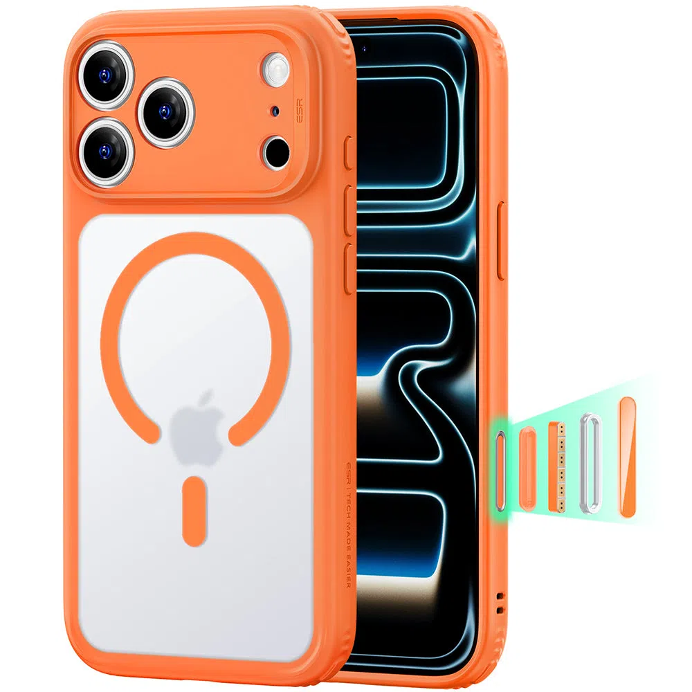 Custodia MagSafe per Apple iPhone 18 Pro Max / 17 Pro Max, ESR, Classic Hybrid, Arancione Satinato — 2